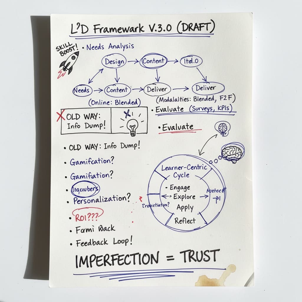 Redacted page from a shipped competency framework — 4 proficiency levels visible