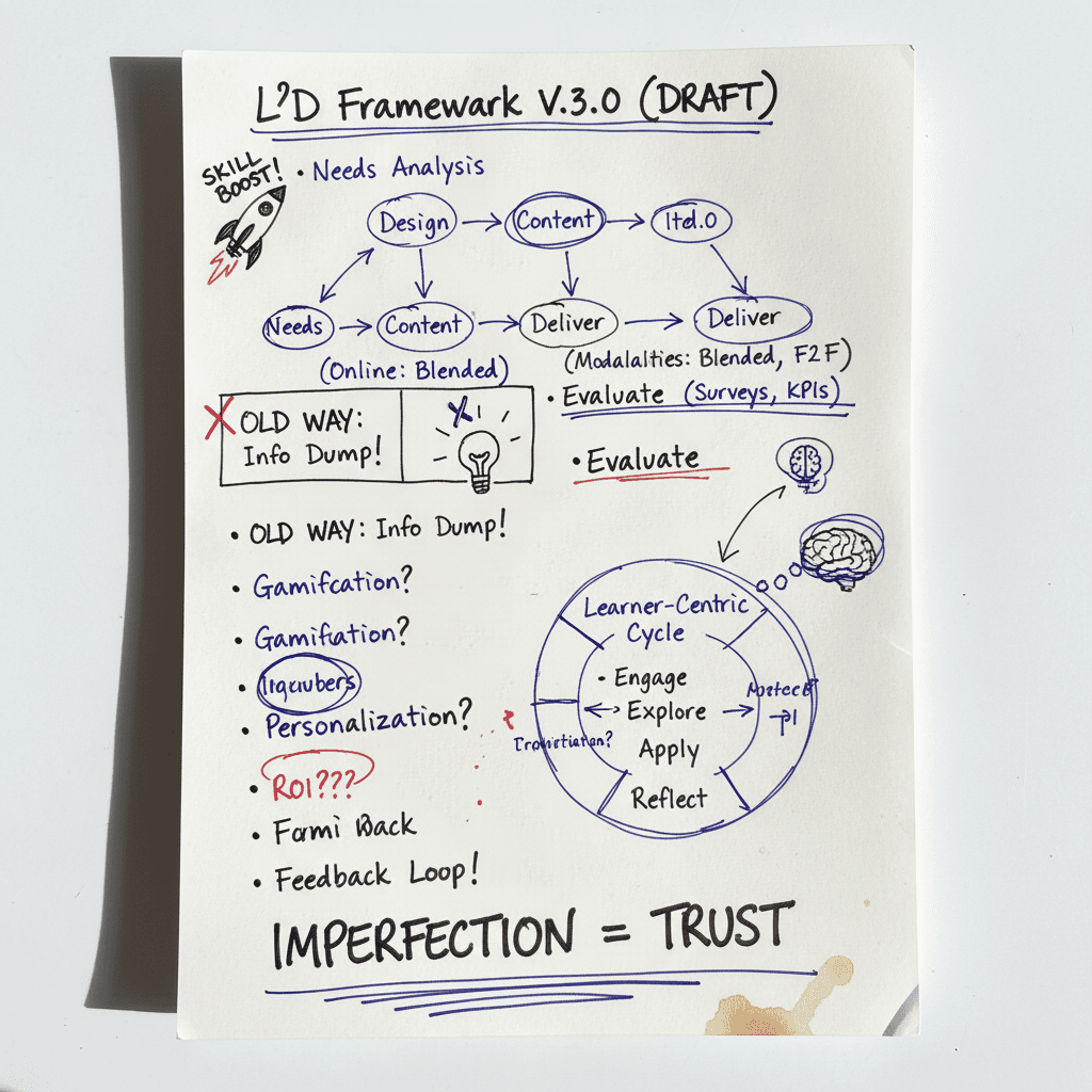 Redacted page from a shipped competency framework — 4 proficiency levels visible